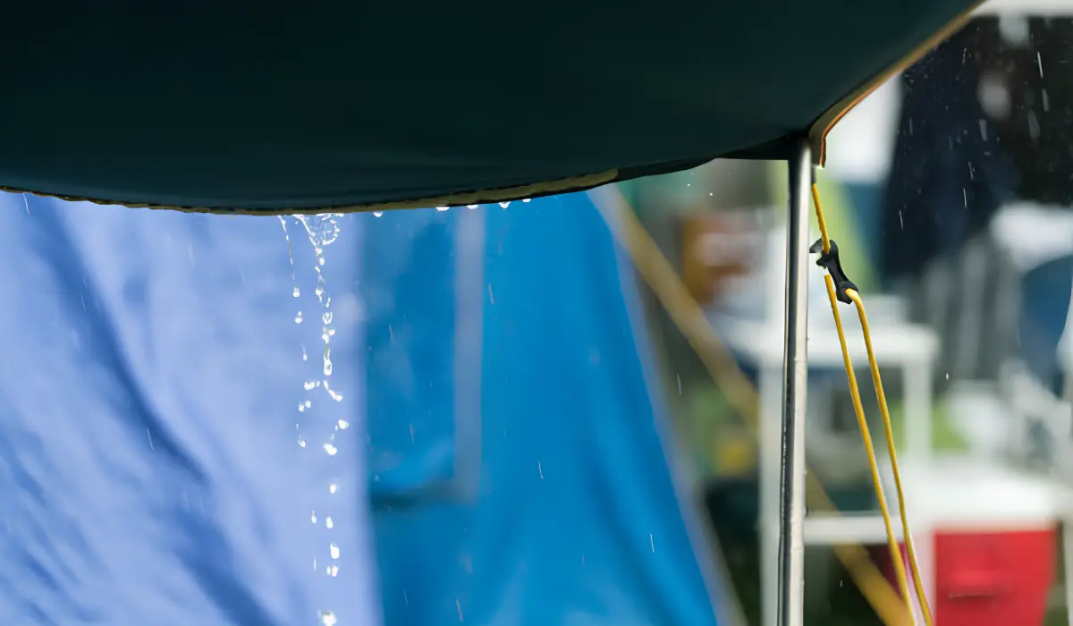 camping in rain