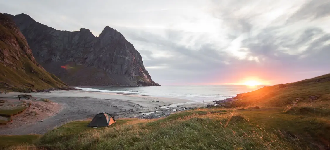 Camping beside the seaside