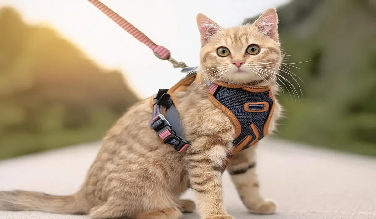 Harness and leash for camping with a cat